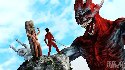 Crazy demon and naked warriors