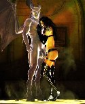 Mighty demon and his submissive slut